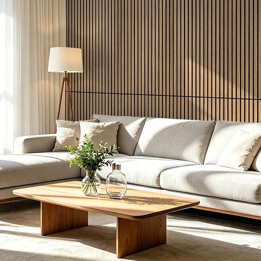 Art3d 47 x 23.6 Inch Acoustic Wood Slat Wall Panel, 4-Pack, Deep Walnut | Lightweight, Noise Reduction, Crack Resistant, Sustainable, Easy Installation, for Office, Living Room, Bedroom Wall Decor - Image 2
