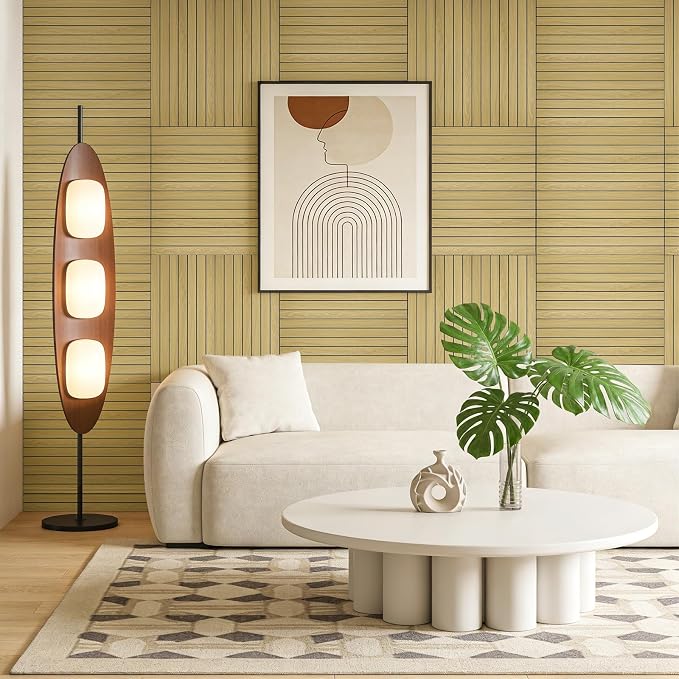 WADILE Peel and Stick Wood Slat Wall Panels 12x24in PVC 10 Pack | Decorative wall panels, self adhesive, living room, bedroom, accent wall, not real wood - Image 6