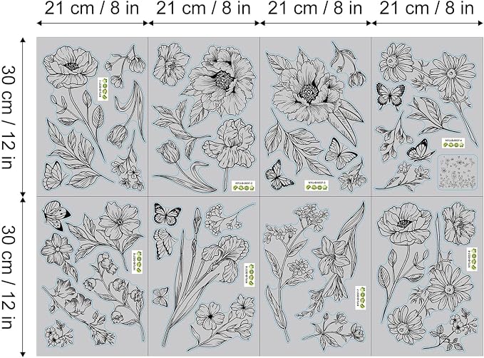 Large Boho Black Flower Wall Decals Wildflower Butterfly Simple Wall Stickers Removable Wall Art Decor for Living Room Bedroom Office - Image 6