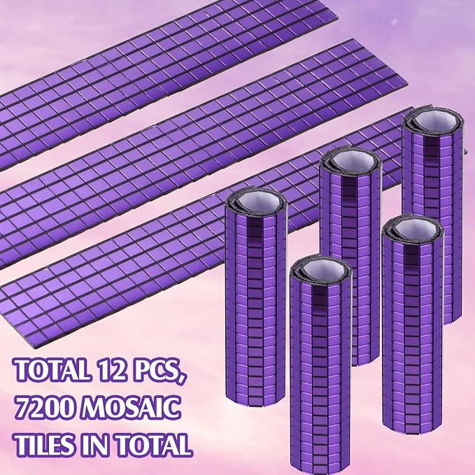 7200 Pieces Purple Disco Mirror Tile Self-Adhesive Mirrors Mosaic Tile - Image 4