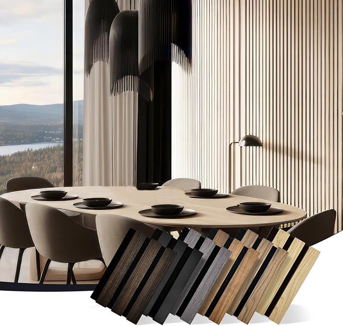 RITOLLO Wood Panels for Wall 4.92"×7.68" Acoustic Panels for Interior Wall Decor, Fluted Sound Absorbing Panel - 6 Color Samples 6 Pack by Ritollo