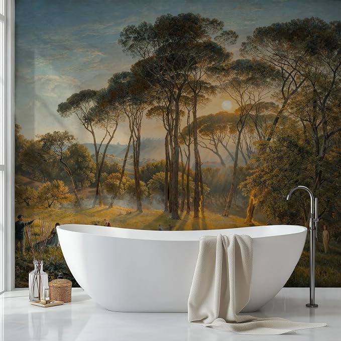 Sunlit Forest Wall Murals Peel and Stick Canvas Wallpaper | Large Removable Woodland Mural for Living Room Bedroom Office Home Decor and Accent Walls in Multiple Standard Sizes - Image 5