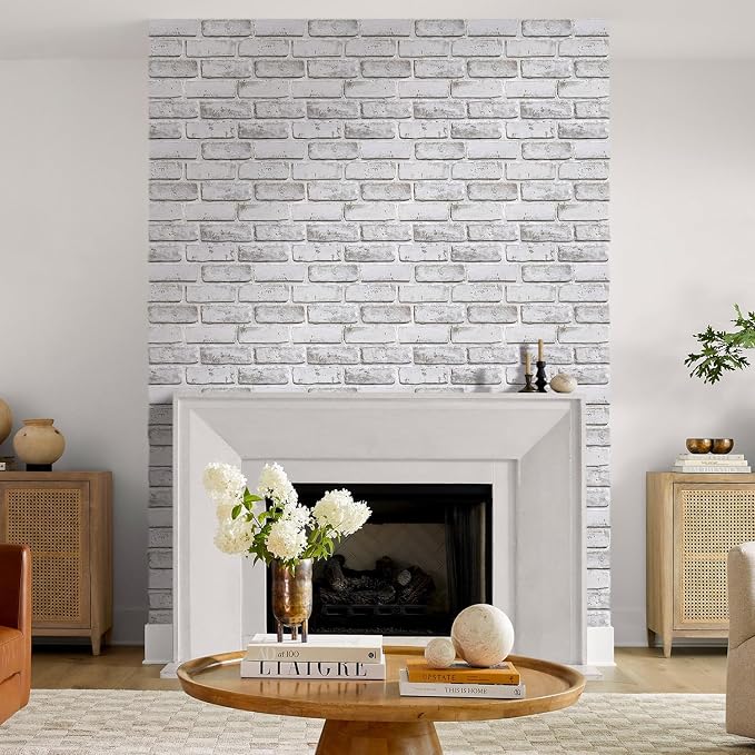 COMSTICKC 3D Faux Brick Wall Panels Peel and Stick, 10 Pcs 11.8" x 11.8" | Not Real Brick, Small Size， Ultra-Light Thin PVC 3D Fake Brick Decorative Wall Tiles Sticker for DIY Decor, Cover 9.7 sq ft - Image 8