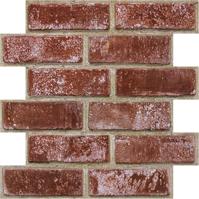 3D Peel and Stick Faux Brick Wall Panels 11.8" x 11.8" 10-Pack | Red Orange, Small Brick-Look Textured Sticker, Thin Lightweight PVC Self Adhesive Tiles for Interior Decor, Cover 9.7 sq ft - Image 9