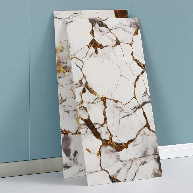 Haimin 3D Wall Panels Peel and Stick Marble Tile Look 10 Pack Waterproof | Lightweight, each 23.6x11.8in, total 19.4 sq ft. Kitchen & bath backsplash, bedroom/living rm decor. Marble-look faux tile. - Image 4
