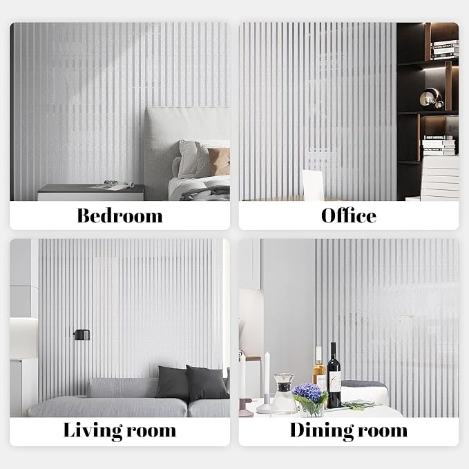 2mm Thick Peel and Stick Wallpaper Mirror Stripe Texture Vinyl Wall Panels | 23.62" x 110.24" Silver Self Adhesive Waterproof Renter Friendly Wall Paper Roll for Foyer Coffee Shop Decor - Image 9