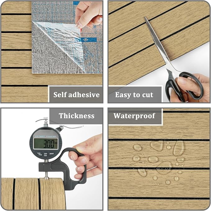 Wood Panels for Walls 3D Textured Faux Wood Acoustic Wall Panels | Self Adhesive Soundproof Peel and Stick Wooden Slats Panelling Wallpaper for Bedroom Living Room Studio 11.8"x118" Neutral - Image 6