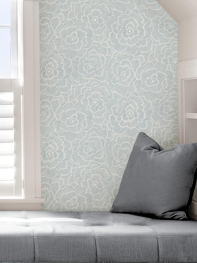 NuWallpaper by WallPops NUS4048 Saraya Peel & Stick Wallpaper, Blue - Image 5