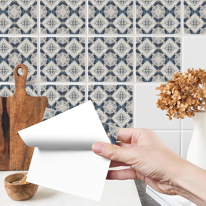 Wall Tiles Peel and Stick Waterproof - 24 Pcs (6x6 Inch) Wall Stickers Backsplash Decals for Kitchen, Bathroom, Removable Self-Adhesive Vinyl Art (Multi-color15-24, 6x6 Inch) - Image 2