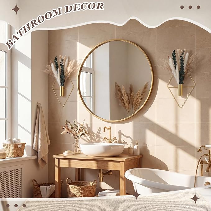 Canlierr 4 Pcs Wall Decor Hanging Planters, Mixed Plants, Gold - Image 6