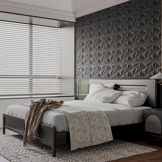 Art3dwallpanels 50 Pack Wall Panels for Interior Wall Decor, Black | 12''x12'' PVC Accent Wall Panels for Bedroom Decor, Living Room Lobby Bedroom Hotel Office - Image 5