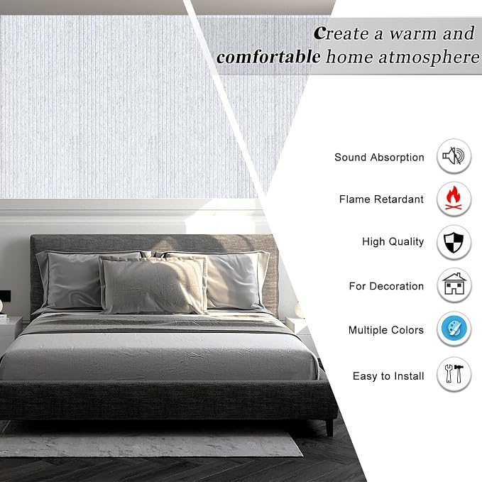 Large Acoustic Panels, 48"X24"X0.4" Sound Proof Foam Panels for Walls, Sound Dampening Panels, Soundproof Wall Panels for Home Studio&Office Decor. (Silver Grey, 5) - Image 4