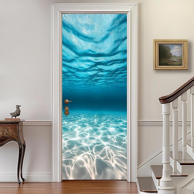 3D Door Stickers, Peel and Stick Wallpaper,Self-Adhesive Mural PVC Waterproof Wall Poster for Home Decor 30.3" W x 78.7" H by AOHMPT