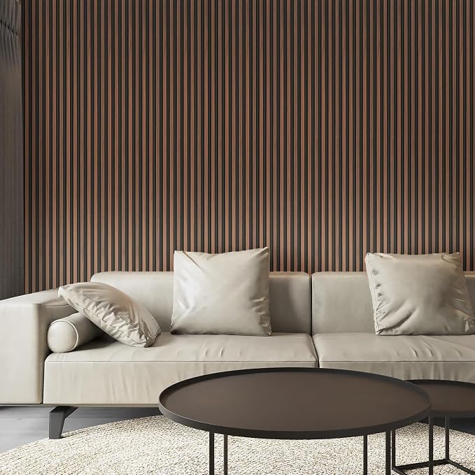 Art3d 96 x 6 Inch 3D Fluted Wood Textured Slat Wall Panel, 8-Pack, Walnut | Natural Wood Texture, Weather Resistant, Durable, Easy to Install, Eco-Friendly, Elegant Design, for Living Room, Bedroom - Image 2