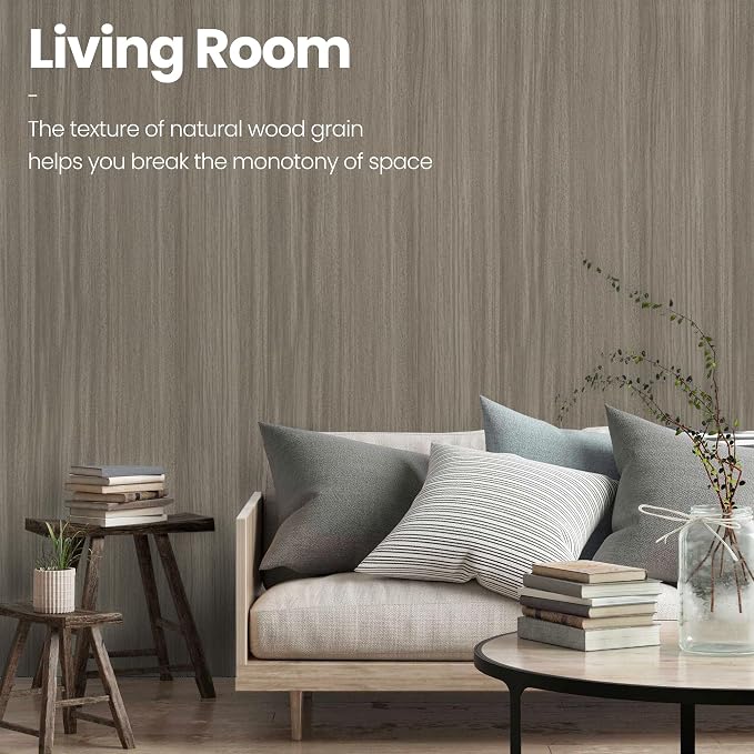 Abyssaly Peel and Stick Wallpaper Grey Wood Contact Paper Decorative Self-Adhesive Film for Surfaces Easy to Clean Thickening for Kitchen Cabinets Decor 15.7 in X 393 in - Image 5