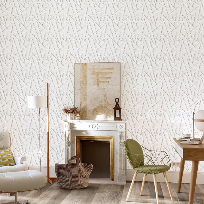 LEVOWAY 33 Pack 3D Wall Panels for Interior Wall Decor, 12''x12'' White Accent Textured Wall Panels, Wall Covering Panles for Living Room, Gaming Room, TV Background, Cover 32 Sq.Ft - Image 7