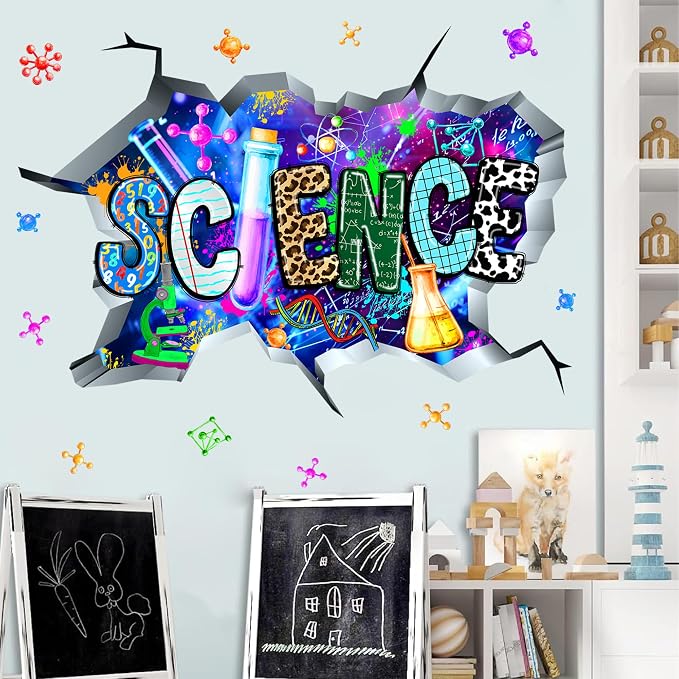 Science Wall Decals Science Classroom Decor Broken Walls Chemistry Stickers | Science lab decorations, kids educational wall decal, peel and stick, removable vinyl, biology art murals, for nursery school - Image 2
