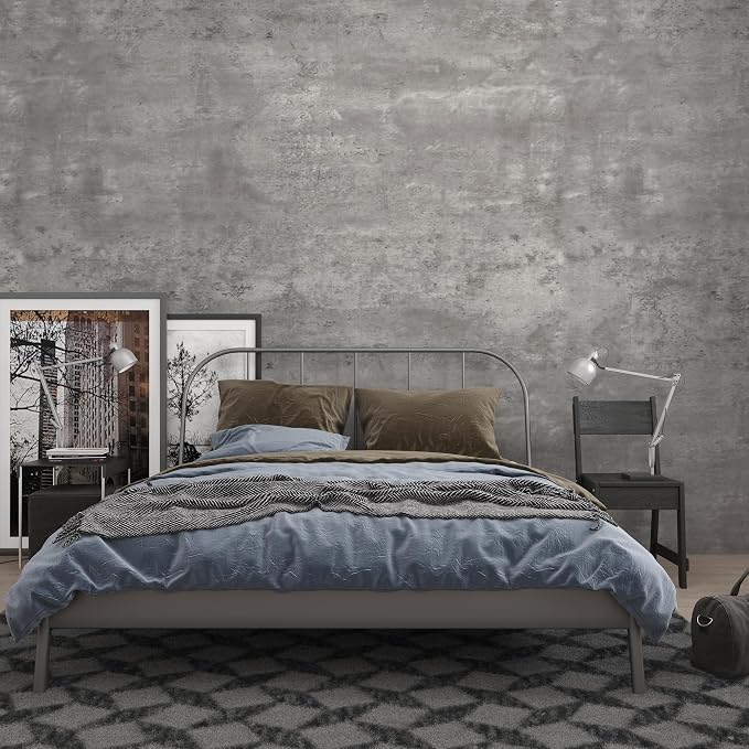 3yecao 31"×1181" Extra Wide Big Thickness Grey Concrete Wallpaper Peel and Stick Waterproof Grey Concrete Contact Paper Vinyl Wrap Matte Textured Gray Cement Wall Sticker for Basement Gym Store Walls - Image 7