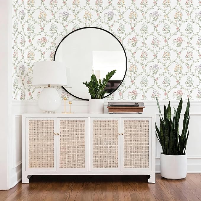 Floral Peel and Stick Wallpaper Thicken for Bedroom 16.9in x 118in | Boho Botanical Contact Paper Green Floral Peel and Stick Wallpaper Removable Self Adhesive Waterproof for Bathroom Nursery - Image 4