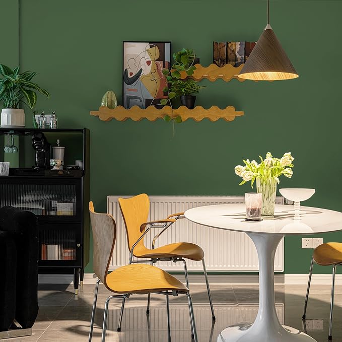 17.7" x118" Dark Green Peel and Stick Wallpaper Green Contact Paper Waterproof Self Adhesive Removable Wall Paper Textured Wallpaper Decorative for Wall Covering Countertop Table Vinyl Film - Image 3