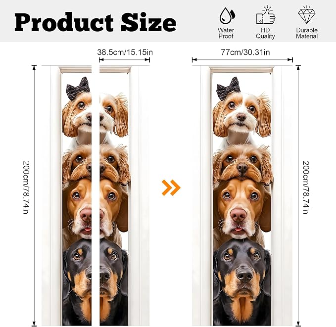 3D Door Stickers, Peel and Stick Wallpaper ，Self-Adhesive Mural PVC Waterproof Wall Poster for Home Decor 30.3" W x 78.7" H - Image 3
