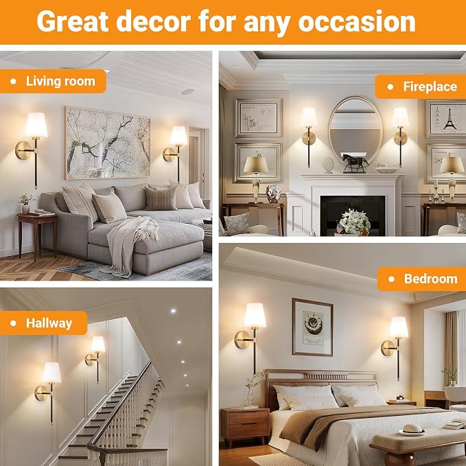Nekhung Battery Operated Wall Sconces Set of 2, Wireless Wall Light with 10000mAh RGB Dimmable Magnetic Bulb, Rechargeable Wall Sconce with Remote Control for Bedroom Living Room - Image 9
