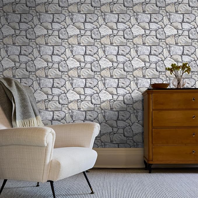 COMSTICKC 3D Faux Stone Wall Panels Peel and Stick, 10 Pcs 11.8" x 11.8" | Not Real Stone, Ultra-Light Thin PVC Wall Sticker, Fake Rock Decorative Tile Covering for DIY Interior Decor, Cover 9.7 sq ft - Image 2