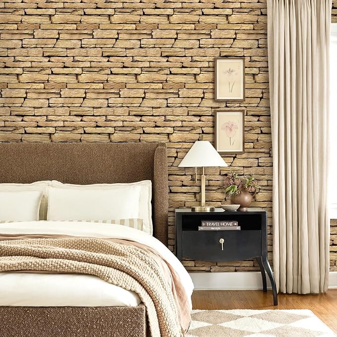 COMSTICKC 3D Peel and Stick Faux Stone Wall Panels for Quick DIY Wall Decor | Brown, 10 Pcs 11.8" x 11.8", Not Real Stone, Lightweight Thin PVC Decorative Tiles Wall Sticker Wallpaper, Cover 9.7 sq ft - Image 6