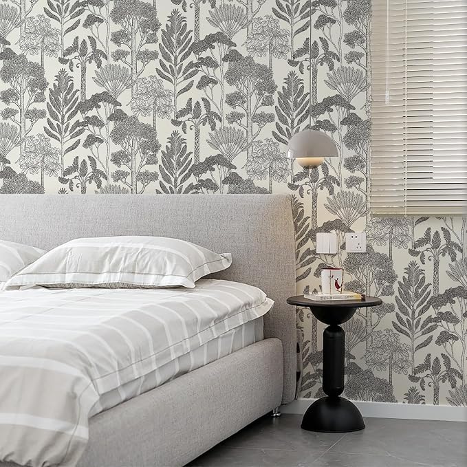 Forest Wallpaper Peel and Stick Vintage Tree Wall Paper197in 17.3in | Upgraded Vinyl,Easy Match,Boho Wall Mural for Bathroom Waterproof,Self Adhesive,Removable, Bedroom Contact Paper for Cabinet - Image 5