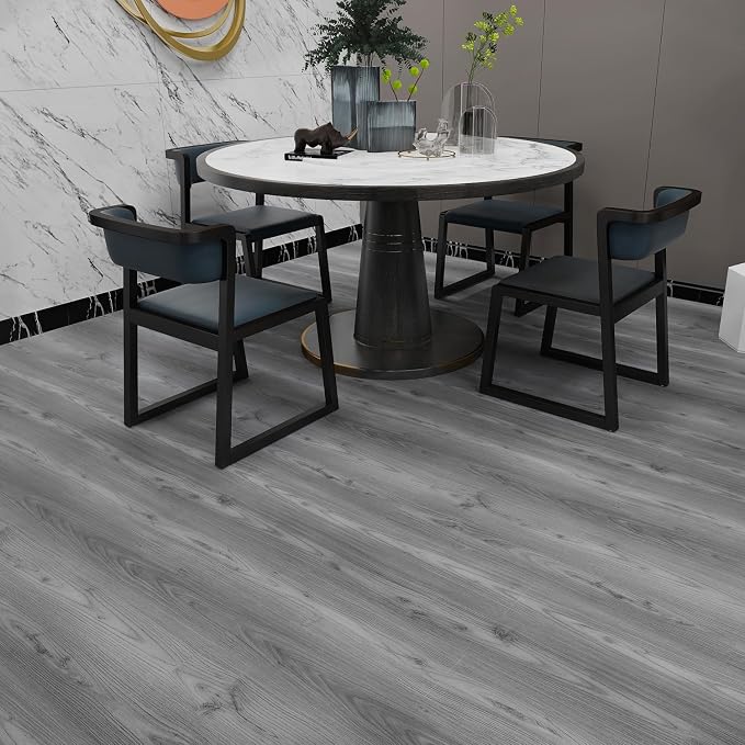 Lareko Peel and Stick Floor Tile, Waterproof Vinyl Plank Flooring | 12-Pack 18 Sq.Ft Self-Adhesive Laminate Vinyl Tiles,Realistic Wood Grain for DIY Bathroom, Laundry Room & Rental Upgrades - Image 5