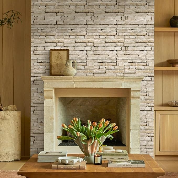 3D Faux Stone Wall Panels Peel and Stick, Designed for Quick DIY | Beige, 10 Pcs 11.8" x 11.8", Stone-Look, Ultra-Light PVC Fake Stone Wall Covering Tiles for Wall Renovation, Cover 9.7 sq ft - Image 9