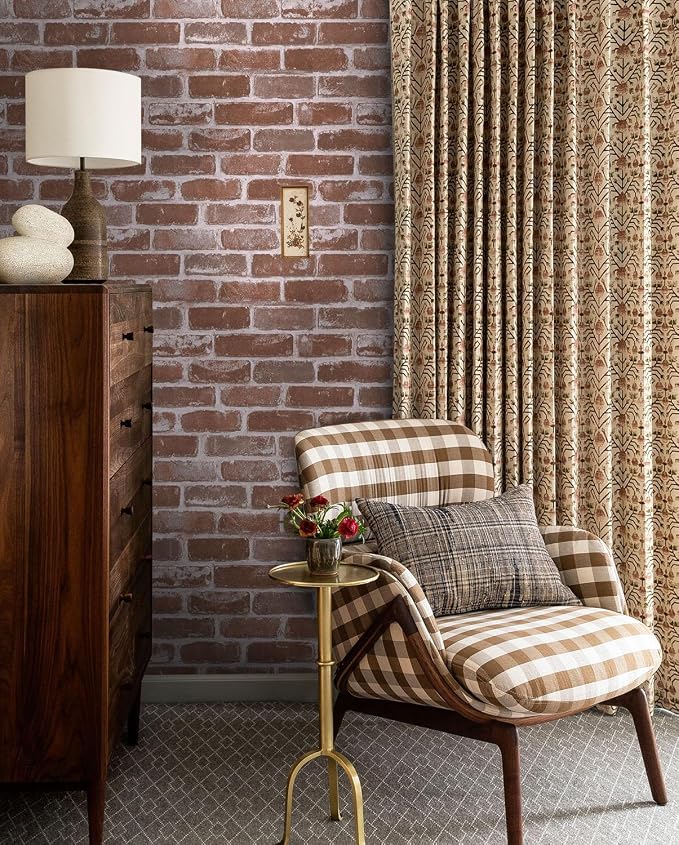 Timeet Vintage Brick Wallpaper Peel and Stick Wallpaper Red Brick Wallpaper 17.7"x393.7" Faux Brick Peel and Stick Removable Self Adhesive Wall Paper for Walls Covering - Image 6