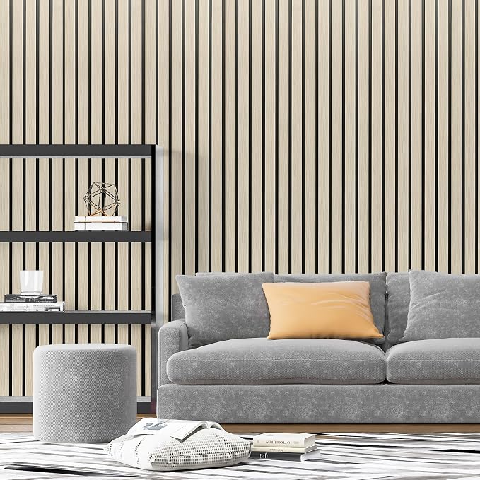 Art3d Six-Grid Design Slim Slat Wall Panels, 104 x 12 Inch, 4-Pack, Oak | Lightweight, Wainscoting, Waterproof, Easy to Clean, Sturdy, Glue on, Elegant Style, for Bedroom, Office, Home Improvement - Image 2