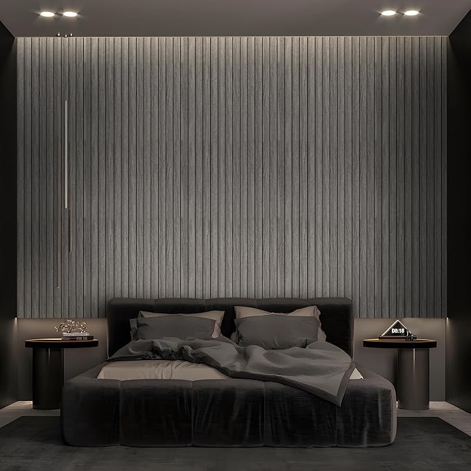3D Wood Slat Panel for Walls Peel and Stick PVC Slat Wall Paneling | Peel and Stick Wood Panels Self Adhesive Flexible Wooden Slat Wallpaper for Bedroom Living Room Wall Decor Ceiling 23 x 110in - Image 7
