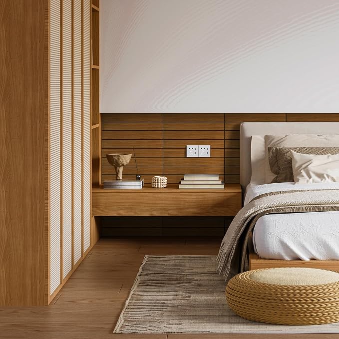 WADILE Peel and Stick Wood Slat Wall Panels 12x12in PVC 30 Pack | Decorative wall panels, self adhesive, living room, bedroom, accent wall, not real wood - Image 9