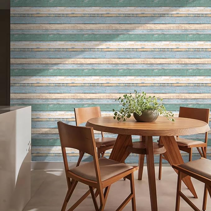 Commomy 3D Faux Wood Wall Stickers Peel and Stick 10 Pcs 11.8" x 11.8" | Ultralight Thin PVC Fake Wood Wallpaper for Kitchen Backsplash,Bathroom,Interior Wall Decor(9.7sq.ft) - Image 9