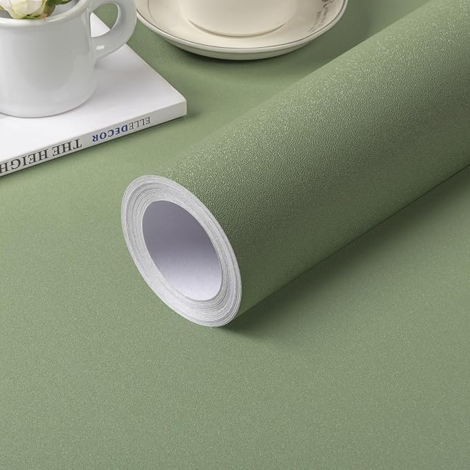 Green Peel and Stick Wallpaper Green Contact Paper for Cabinets and Drawers | 15.7" x 118.1" Self Adhesive Removable Vinyl Film Wall Papers Bedroom Decorative Table and Wall Reform by practicalWs