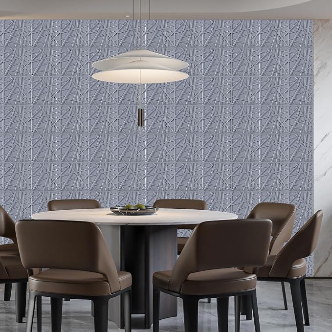 Heikki 30 Pack 3D Wall Panel for Interior Wall Décor, PVC Flower Textured Wall Panels for Living Room Bedroom Hotel Office, 11.8"x11.8", Double-Sided Tape (Gray-SZ) - Image 5