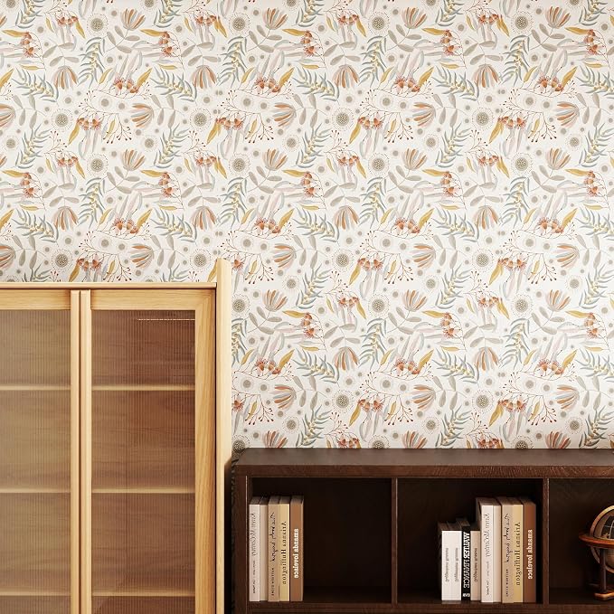 Hopepak Vintage Wallpaper Peel and Stick Floral Wallpaper Boho Floral Contact Paper Removable Self Adhesive for Living Room Bedroom Bathroom Cabinets Wall Decor Vinyl 17.3"×197" - Image 7