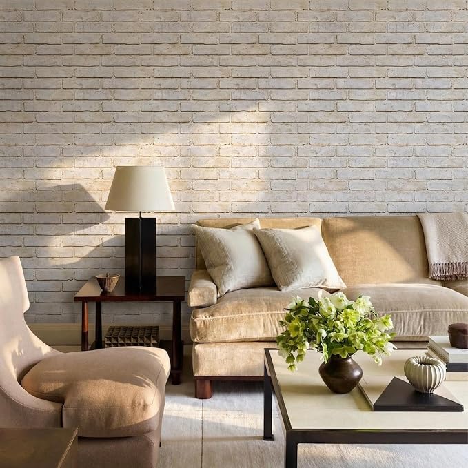 Commomy 3D Faux Brick Wall Panels Peel and Stick - 10pcs 15.74" x 11.8" | Ultralight Thin PVC Fake Brick Wallpaper Tiles Wall Covering for Home Office,Living Room Quick DIY Wall Decor(12.92 sq.ft) - Image 7