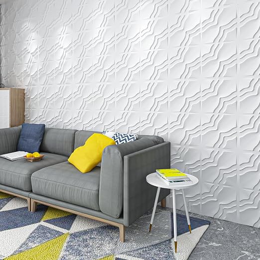 Art3dwallpanels 3D Wall Panels, 33 Pack, 12x12 Inch, White | Modern Raised 3D PVC Wall Tiles for Interior Wall Decor, 2 Different Effects, Easy DIY Mount for Residential and Commercial - Image 4