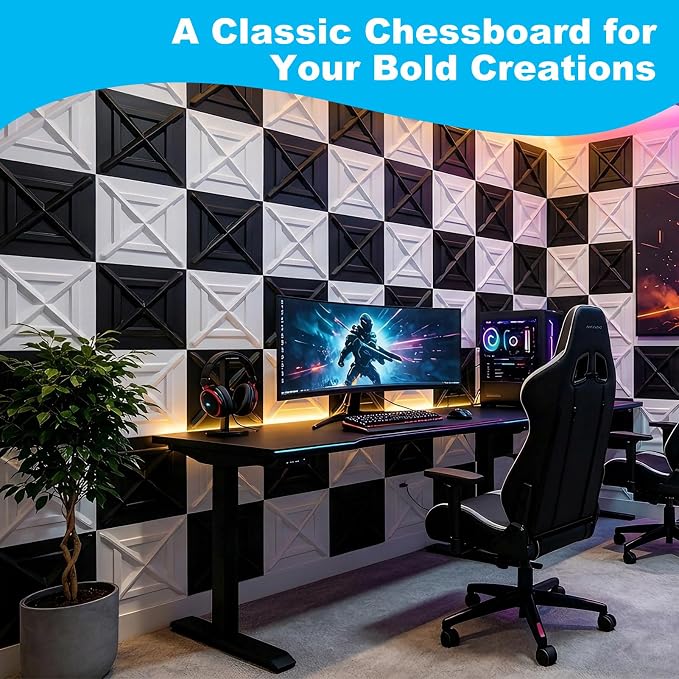 Art3d X-Shape Decorative 3D Wall Panels, 11.8 x 11.8 in, 33-Pack, White | PVC, Lightweight, Waterproof, Peel and Stick, Easy to Install, Durable, Flexible, Decorative, Ideal for Living Room, Bedroom - Image 5