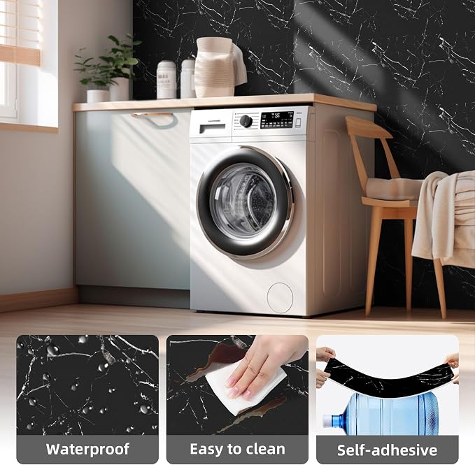 Vieshful 20pcs Peel and Stick Backsplash Tile，12"x12" Self Adhesive Marble Tile for Wall, PVC Waterproof Shower Wall Panels, Back Splash Stick on Tiles for Kitchen Bathroom Living Room, Not Real Tile - Image 4