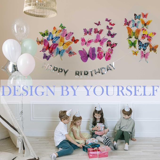 OPSEAM 3D Butterfly Wall Decor Butterfly Decorations Stickers with Magnets | 48 PCS Swallow,12 Styles Double Layer Butterfly for Classroom Decoration,Locker Refrigerator, Reusable,Waterproof - Image 5