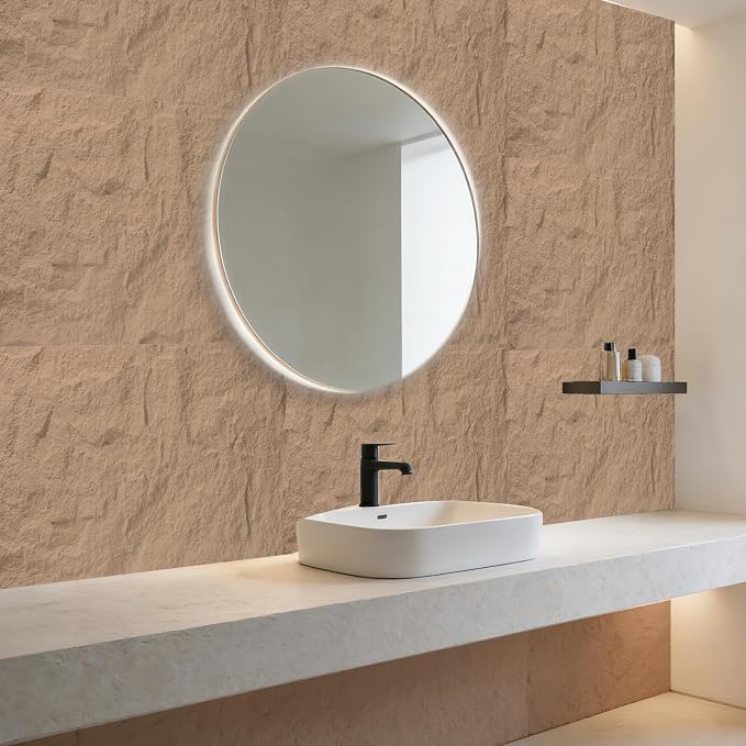 3D Faux Stone Wall Panels, 1.18" (30MM) Extra Thick PU Stone Panels for Interior Wall Decor, 4 Pack Waterproof Lightweight Cement Texture Accent Wall Panels, 47.2" x 23.6", Sandstone Yellow - Image 5
