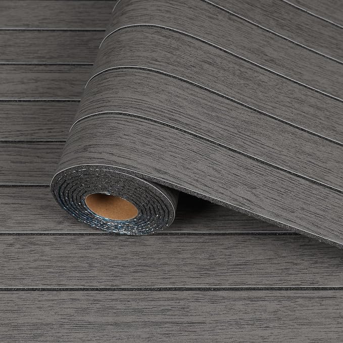 CRE8TIVE 24"x118" Dark Grey Faux Slat Wood Panels for Wall Peel and Stick | Wall Panels for Interior Wall Decor, Flexible Wooded Slat Wall Panel, Renter Friendly Wood Wallpaper for Living Room Ceiling by CRE8TIVE