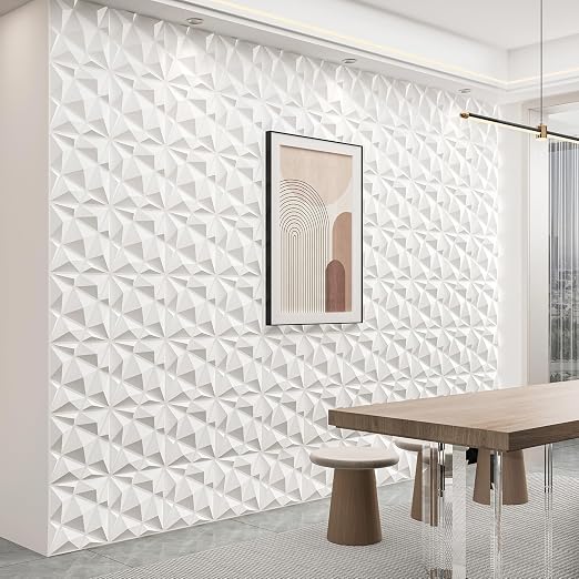 Art3dwallpanels 20 Pack 3D Wall Panels for Interior Wall Decor, 12''x12'' White Accent Diamond Panels for Gaming Room Bedroom TV Background, White - Image 6