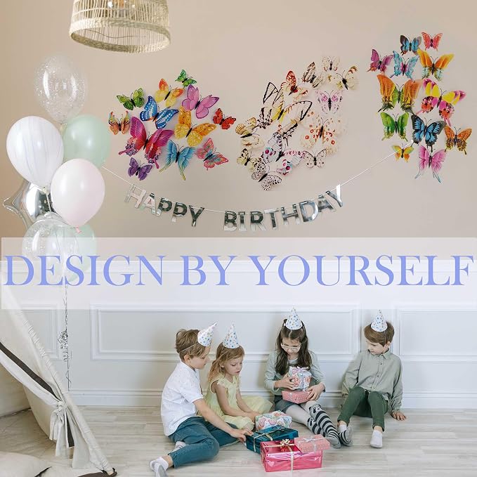 OPSEAM 3D Butterfly Wall Decor Butterfly Decorations Stickers with Magnets | 72 PCS White,12 Styles Double Layer Butterfly for Classroom Decoration,Locker Refrigerator, Reusable,Waterproof - Image 3