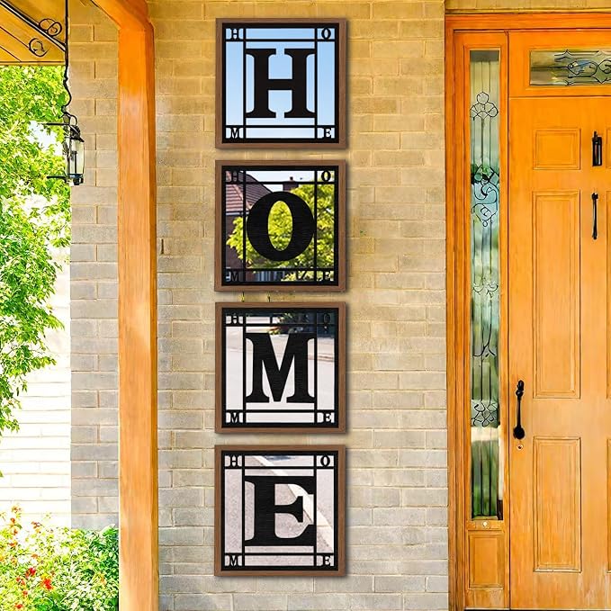 4 PCS Square Wall Mirrors, Rustic Farmhouse Accent Mirror， Home Wall Decor for Living Room, Bedroom, Bathroom & Entryway - Image 2