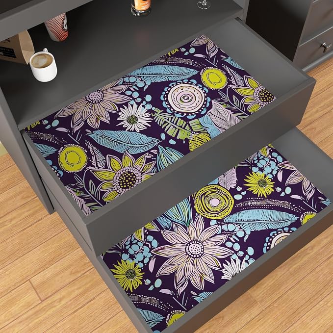 Laatse Boho Wallpaper Peel and Stick 17.5"x393",Purple Contact Paper | Self Adhesive/Removable/Waterproof/Thick Vinyl Wall Paper for Bathroom Bedroom Shelf Cabinet Drawer,Prepasted,Easy Peel - Image 8
